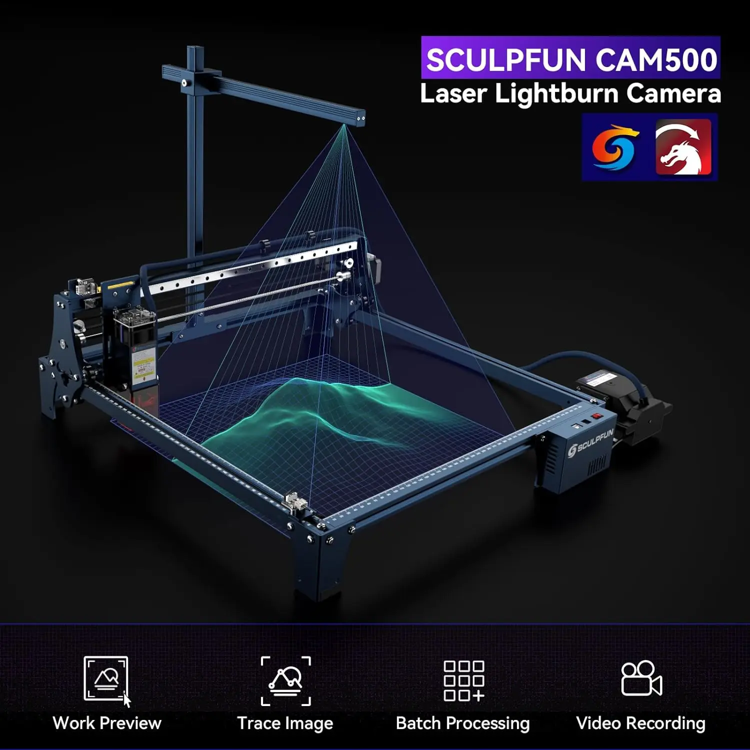 SCULPFUN CAM500 Lightburn Came - огляд і ціна Industrial Laser Engraver